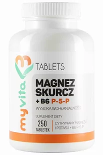 MyVita Magnez skurcz + B6 P-5-P 250 tabl. MY417 - Witaminy i minerały - miniaturka - grafika 1