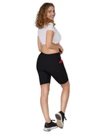Legginsy - Legginsy damskie getry krótkie kolarki z kieszonką w prążki czarne XL YOCLUB - miniaturka - grafika 1
