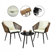 Meble ogrodowe - ZESTAW MEBLI OGRODOWYCH NA BALKON TARAS DO OGRODU MARSYLIA BRĄZ - miniaturka - grafika 1