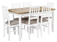 Stoły z krzesłami - Zestaw stół z krzesłami biały do kuchni jadalni X010 - miniaturka - grafika 1