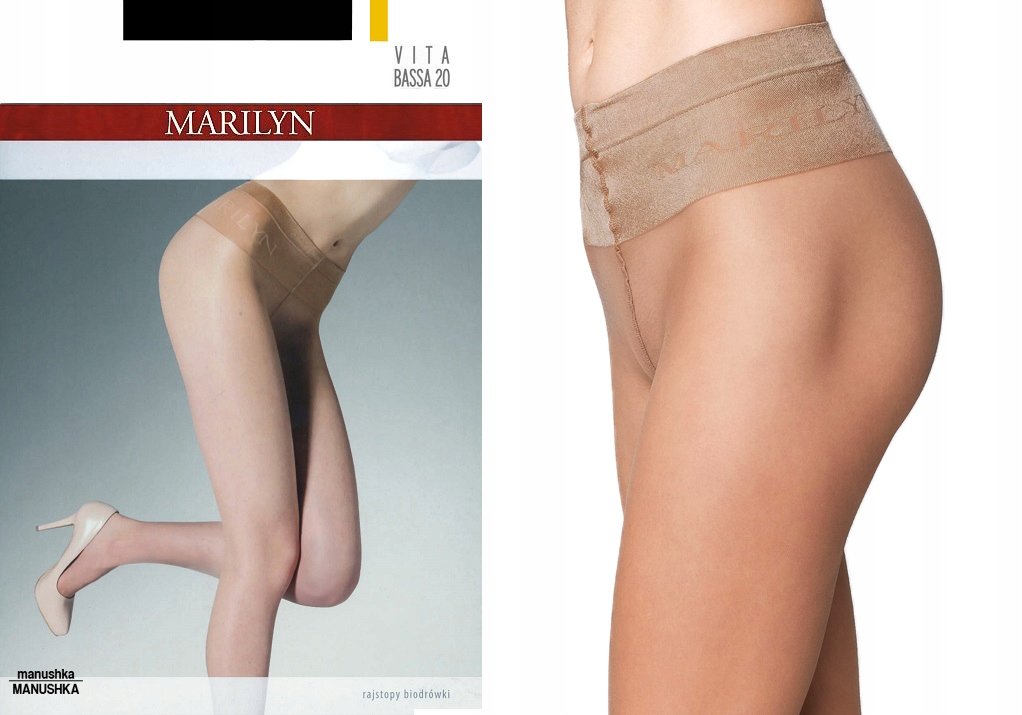 Marilyn Beżowe Cienkie Rajstopy Biodrówki Z Lycry Vita Bassa 20 Glace 3/M