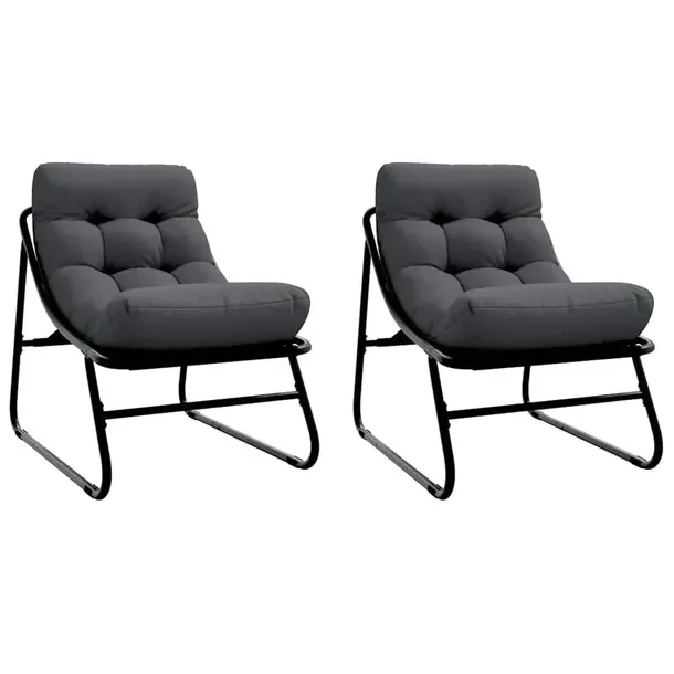 Meble ogrodowe z poduszką 2 pcs Czarny 60 x 80 x 71cm Metal