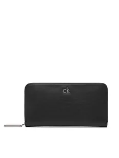 Calvin Klein Duży Portfel Damski Ck Re-Lock Large Zip Around LV04F1034G Czarny - Portfele - miniaturka - grafika 1
