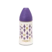 Butelki dla niemowląt - Suavinex Butelka 270 ml Smoczek silikonowy Premium fioletowa - miniaturka - grafika 1