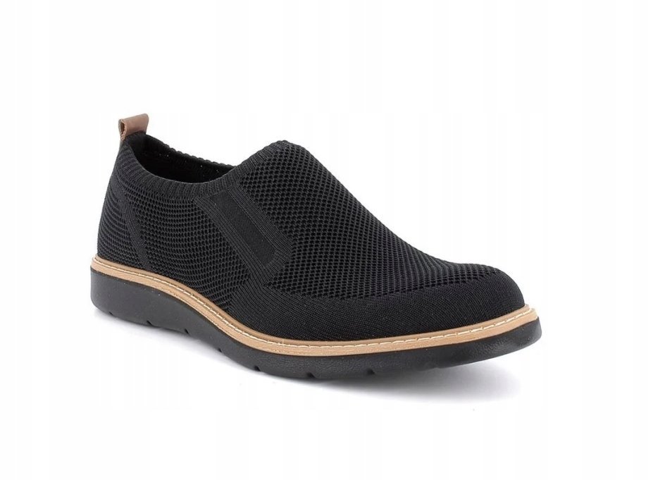 IGI&CO CZARNE PÓŁBUTY MĘSKIE SIATECZKOWE CASUAL 45 J0A