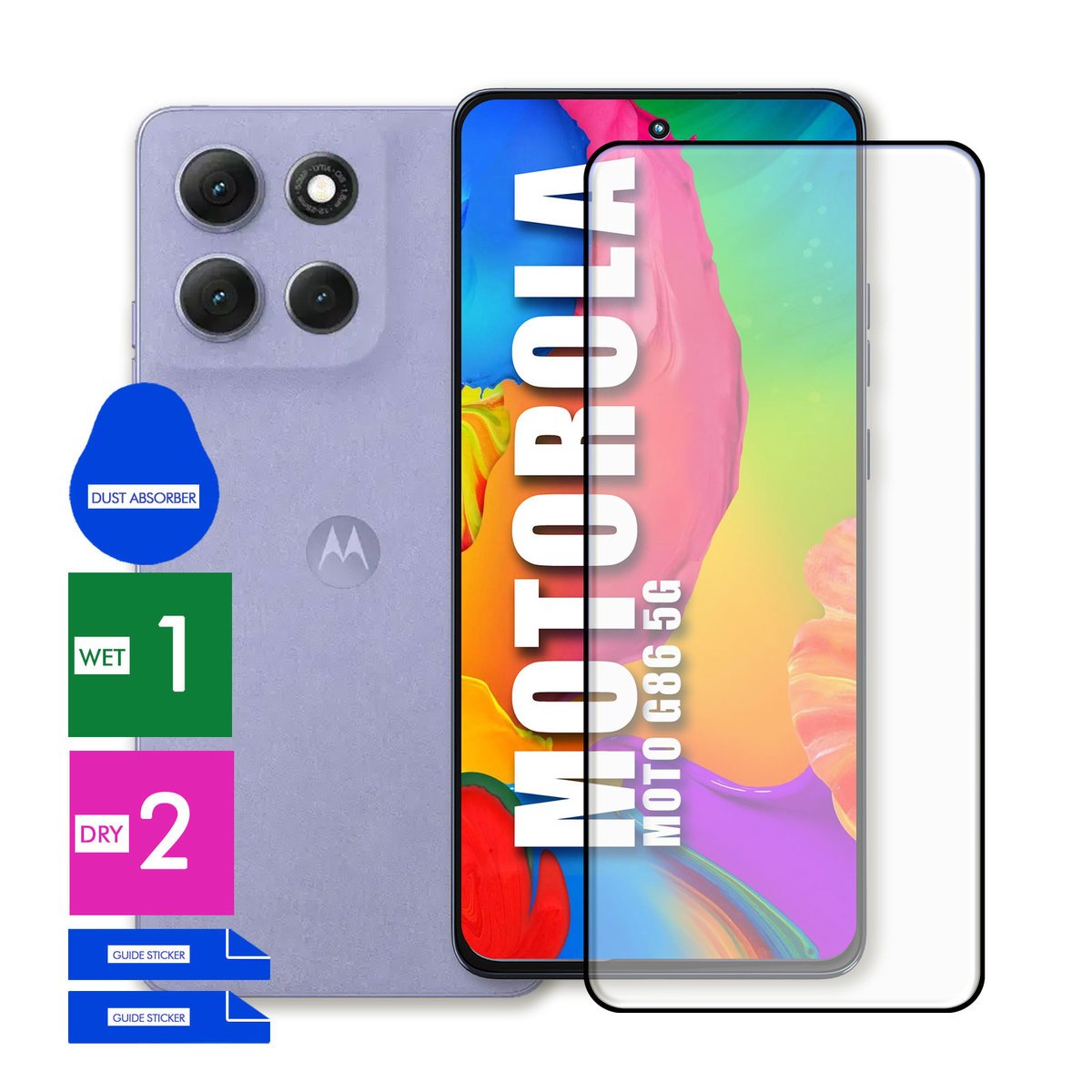 SZKŁO OCHRONNE DO MOTOROLA MOTO G86 5G HARTOWANE 9H PEŁNE CAŁY EKRAN 5D