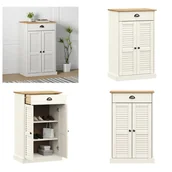 Szafki na buty - vidaXL Szafka na buty VIGO biała 60x35x96 cm z litego drewna sosnowego - Szafka na buty - Szafki na buty - Przechowywanie butów - Stojak na buty - miniaturka - grafika 1