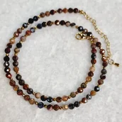 Naszyjniki - Naszyjnik choker pietersyt kamienie naturalne trendy / StoneLab - miniaturka - grafika 1