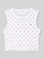 Koszulki dla dziewczynek - Top z krótką listwą guzikową - miniaturka - grafika 1