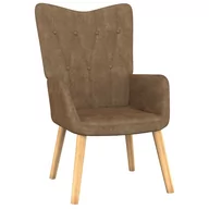 Fotele - vidaXL Fotel z podnóżkiem, 62 x 68,5 x 96 cm, taupe, obity tkaniną - miniaturka - grafika 1