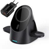 Ładowarki do telefonów - Ładowarka indukcyjna bezprzewodowa do MagSafe iPhone Apple Watch AirPods (Czarna) - miniaturka - grafika 1