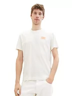 Koszulki męskie - TOM TAILOR T-shirt męski, 10332 – Off White, L - miniaturka - grafika 1