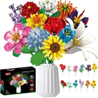 Klocki - KLOCKI BUKIET KWIATKI 1064 EL KONSTRUKCYJNE WAZON DONICZKA RÓŻA LILIA - miniaturka - grafika 1