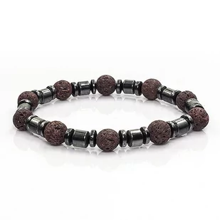 Bransoletka koraliki w kolorze ciemnofioletowym EM 52 - EM Men's Accessories - Bransolety męskie - miniaturka - grafika 1