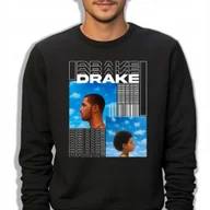 Bluzy męskie - Bluza Męska Czarna DRAKE Raperzy Muzyka Rap Hip Hop Wzory - Rozmiar XL - miniaturka - grafika 1