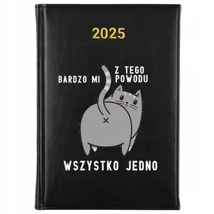 KALENDARZ KSIĄŻKOWY NOTES CZARNY PLANNER Dzienny A5 2025 Śmieszne WZORY - Notesy i bloczki - miniaturka - grafika 1