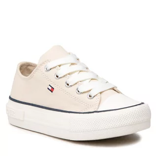 Trampki damskie - Tommy Hilfiger Trampki Low Cut Lace-Up Sneaker T3A4-32118-0890 M Beige 500 Trampki Low Cut Lace-Up Sneaker T3A4-32118-0890 M Beige 500 - grafika 1