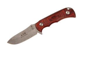 MUELA 85mm STONE WASHED ostrze full tang, Drewno koralowe prasowane ATB-9R - Noże - miniaturka - grafika 1