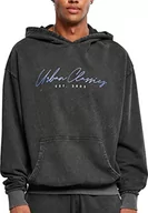 Bluzy męskie - Urban Classics Męska bluza z kapturem Script Logo Hoody, czarna, M - miniaturka - grafika 1