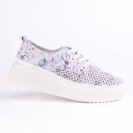 Półbuty damskie - Półbuty damskie sportowe GOODIN GD-XF-240 ażurowe skóra lekkie kwiaty 39 - miniaturka - grafika 1