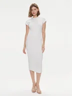 Sukienki - Calvin Klein Sukienka letnia Q-Nova K20K206537 Biały Slim Fit - miniaturka - grafika 1