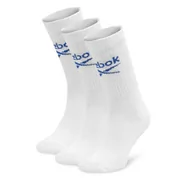 Skarpetki męskie - Zestaw 3 par wysokich skarpet unisex Reebok R0258-SS24 (3-pack) Biały - miniaturka - grafika 1