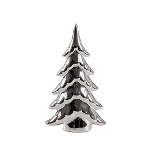 Figurka ceramiczna Choinka srebrny 16,5 cm - Ozdoby bożonarodzeniowe - miniaturka - grafika 1