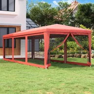 Pawilony ogrodowe - Namiot imprezowy z 8 ścianami z siatki, czerwony, 3x9 m, HDPE - miniaturka - grafika 1