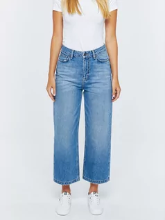 Spodnie damskie - Spodnie jeans damskie culottes Geri 374 - grafika 1