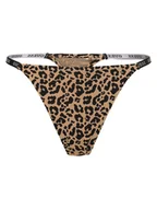 Majtki damskie - GUESS Stringi Kobiety beżowy|czarny wzorzysty, L - miniaturka - grafika 1