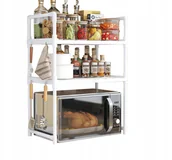 Szafki kuchenne - PÓŁKA KUCHENNA pod mikrofalówkę SZAFKA ORGANIZER BIAŁA 3poziomy 48cm REGAŁ - miniaturka - grafika 1