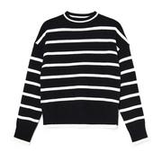 Swetry damskie - Cropp - Czarny sweter w białe paski - Czarny - miniaturka - grafika 1