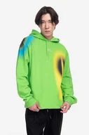 Bluzy męskie - A-COLD-WALL* bluza bawełniana Hypergraphic męska kolor zielony z kapturem wzorzysta ACWMW089-LIMEGREEN - miniaturka - grafika 1