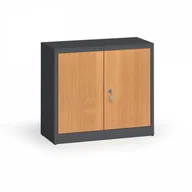 Szafy biurowe - ALFA 3 Szafy spawane z laminowanymi drzwiami, 800 x 920 x 400 mm, RAL 7016/buk 1261212 - miniaturka - grafika 1