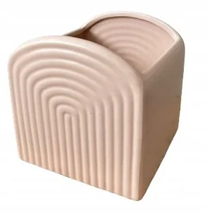 WAZON RYFLOWANY ŁUK CERAMICZNY PUDROWY RÓŻ TĘCZA DO KOMPOZYCJI - Wazony i flakony WAZON RYFLOWANY ŁUK CERAMICZNY PUDROWY RÓŻ TĘCZA DO KOMPOZYCJI - Wazony i flakony - miniaturka - grafika 1