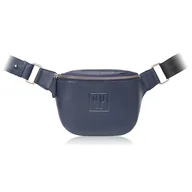 Nerki - Saszetka damska skórzana nerka granatowa paolo peruzzi t-97-db - miniaturka - grafika 1