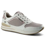 Sneakersy damskie - Biało-Różowe Sneakersy Damskie Mustang Lekkie Buty - miniaturka - grafika 1