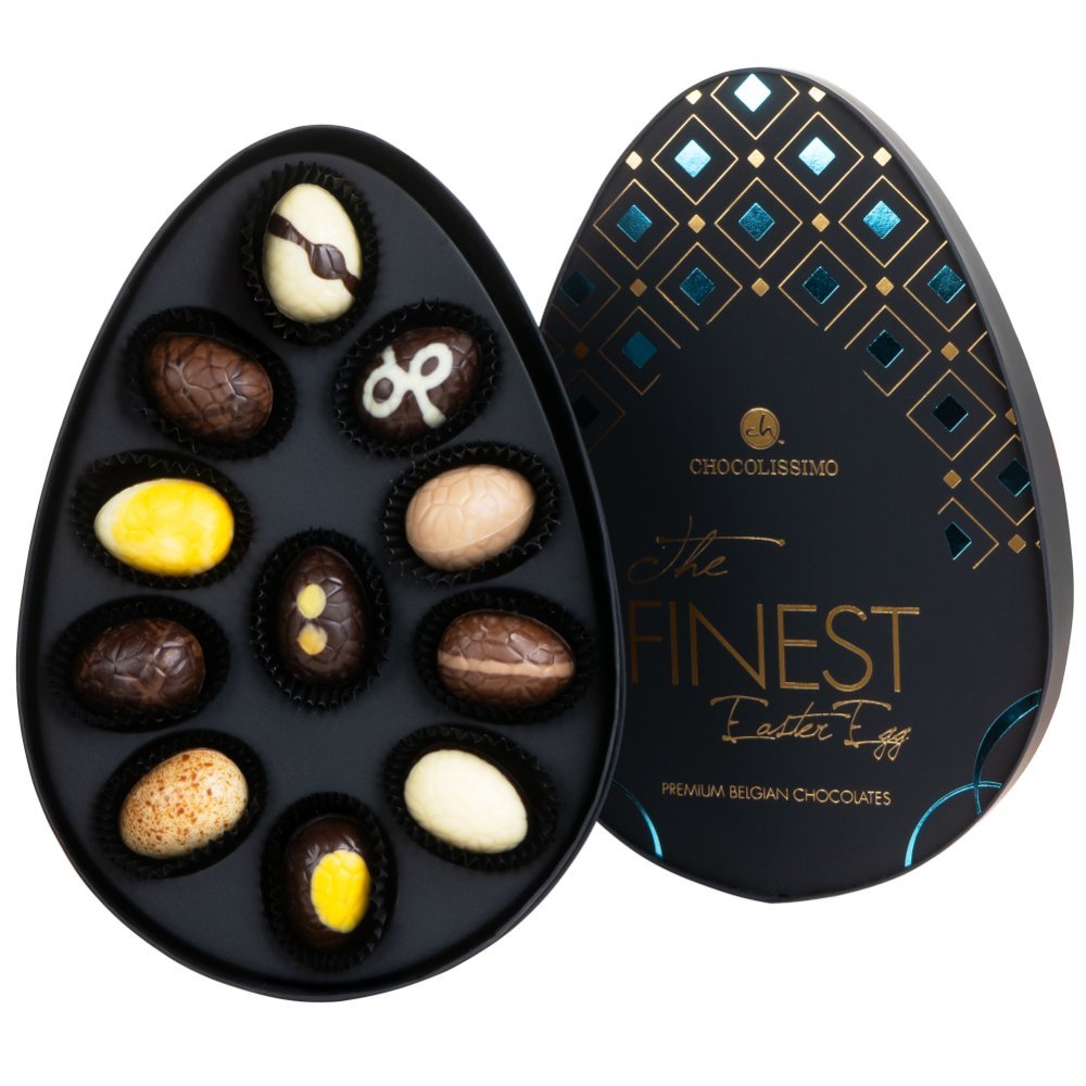 Zestaw 19 czekoladowych pisanek z BELGIJSKIEJ CZEKOLADY prezent na WIELKANOC bombonierka
