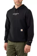 Bluzy sportowe męskie - Bluza męska z kapturem Carhartt Force Lightweight Logo BLK - miniaturka - grafika 1