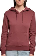 Bluzy damskie - Build Your Brand Damski sweter z kapturem ze 100% bawełny ekologicznej dla kobiet, damska bluza z kapturem w kolorze czarnym lub białym, rozmiary XS - 5XL, Cherry, M - miniaturka - grafika 1