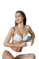 Biustonosze - women'secret Damski piękny klasyczny biustonosz wyściełany koronką czarny, żółty/białawy, 34B, Żółty/biało-biały, 75B - miniaturka - grafika 1