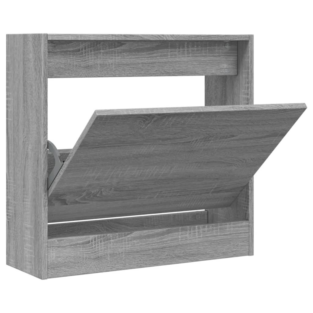 vidaXL Stojak na buty szary Sonoma 60x21x57 cm Materiał drewnopochodny