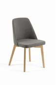 Krzesła - Flavio 1 krzesło tapicerowane szare nogi buk naturalny - miniaturka - grafika 1