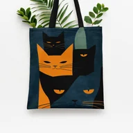 Torebki damskie - TEMU 1 szt. Modna Torba na Zakupy z Nadrukiem Kotów dla Kobiet – Duża Pojemność, Wielokrotnego Użytku, Trwały Poliester w Kolorze Granatowym i - miniaturka - grafika 1