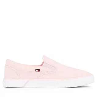 Trampki damskie - Tenisówki Tommy Hilfiger Vulc Canvas Slip-On Sneaker FW0FW08065 Whimsy Pink TJQ - grafika 1