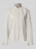 Bluzki damskie - Bluzka koszulowa z krytą listwą guzikową model ‘Blaer’ - miniaturka - grafika 1