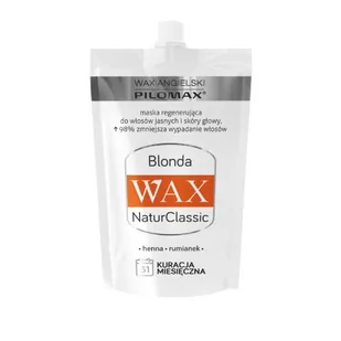 WAX ang Pilomax NaturClassic Wax Blonda Maska do włosów jasnych, 50ml >>  od 49zł  << - Maski do włosów - miniaturka - grafika 1