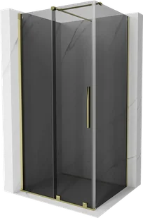 Mexen Velar kabina prysznicowa rozsuwana 100x80 cm, grafit, złota - 871-100-080-41-50 - Kabiny prysznicowe - miniaturka - grafika 1