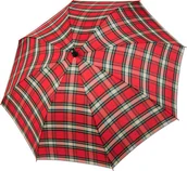 Parasole - Parasol automatyczny Fiber Burgund w kratę czerwony - miniaturka - grafika 1