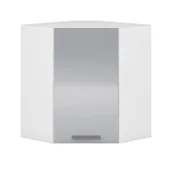 Szafki kuchenne - Szafka Górna Wisząca Narożna 1 Drzwi GN-60/72 Biały / Jasny Popiel Połysk Vento Halmar Jasny Popiel, Biały - miniaturka - grafika 1